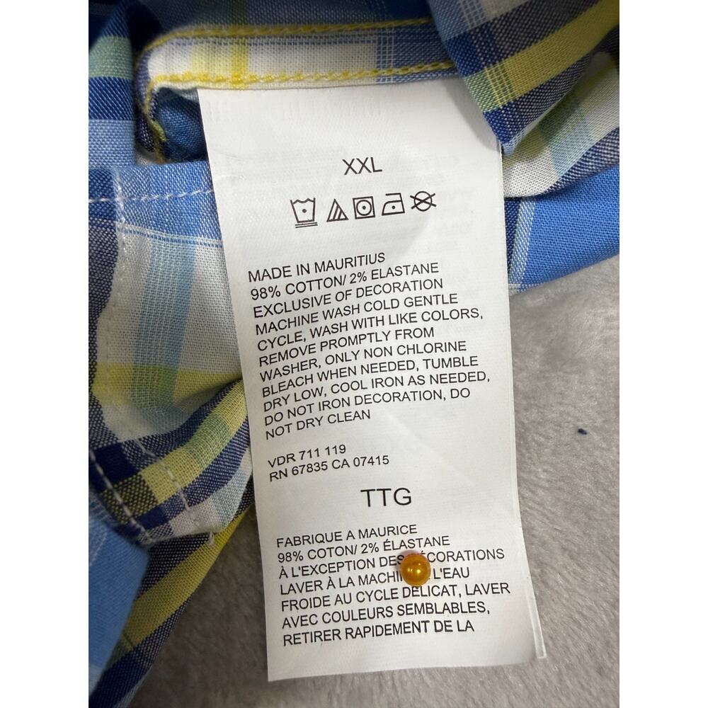 NWT Nautica Blue Sail Men XXL Blue Plaid Button Down Shirt Classic Fit Stretch C - Picture 7 of 8